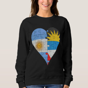 Sweatshirt Coeur du drapeau argentin Antiguan & Barbuda
