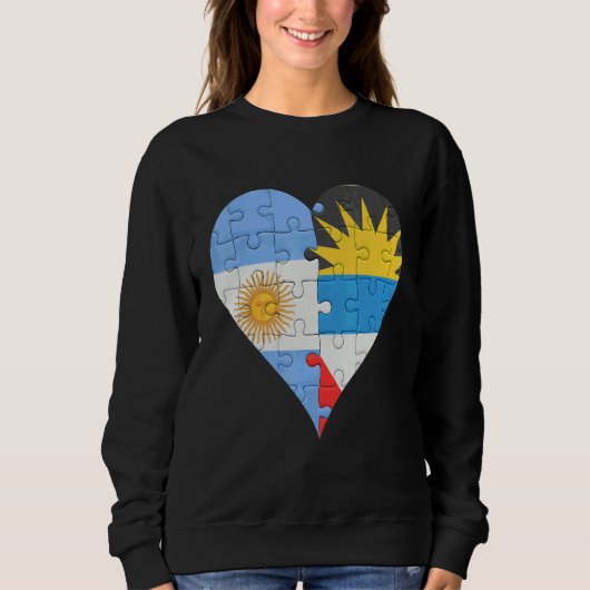 Sweatshirt Coeur du drapeau argentin Antiguan & Barbuda (Devant)