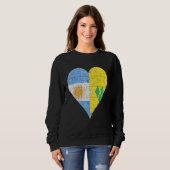 Sweatshirt Coeur du drapeau argentin Saint-Vincent (Devant entier)