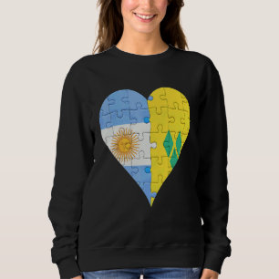 Sweatshirt Coeur du drapeau argentin Saint-Vincent