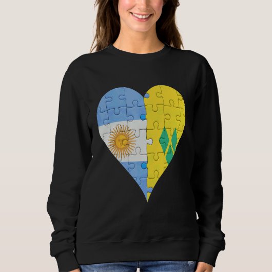 Sweatshirt Coeur du drapeau argentin Saint-Vincent (Devant)