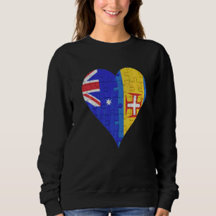 Sweatshirt Coeur du drapeau australien de Madère