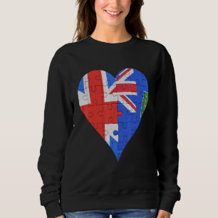 Sweatshirt Coeur du drapeau britannique des îles Vierges brit