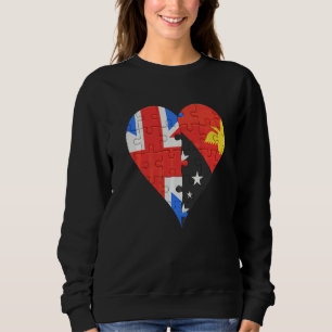 Sweatshirt Coeur du drapeau britannique Papouasie-Nouvelle-Gu