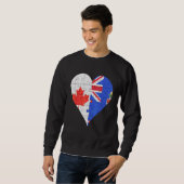 Sweatshirt Coeur du drapeau canadien caïmanais (Devant entier)