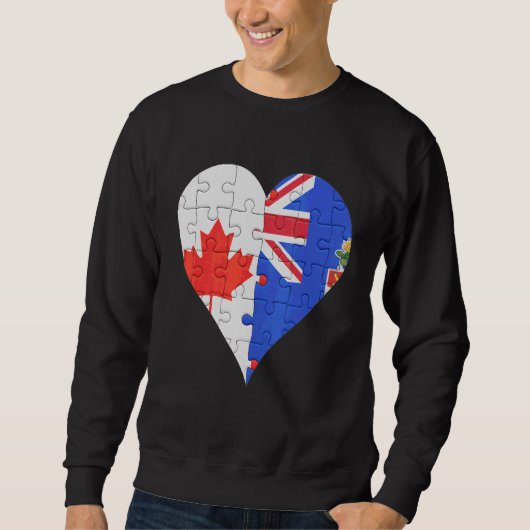Sweatshirt Coeur du drapeau canadien caïmanais (Devant)