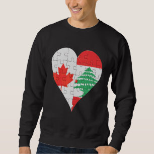 Sweatshirt Coeur du drapeau canadien libanais
