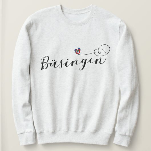 Sweatshirt Coeur du drapeau de Büsingen, Büsingen am Hochrhei (Design devant)