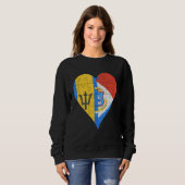 Sweatshirt Coeur du drapeau de Saint Martin (Devant entier)