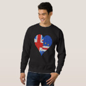 Sweatshirt Coeur du drapeau du Cap-Vert britannique (Devant entier)