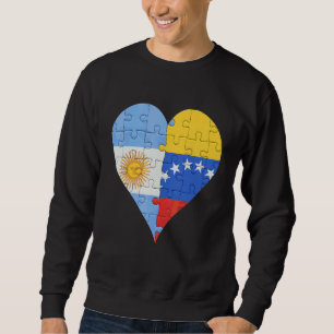 Sweatshirt Coeur du drapeau du Venezuela argentin