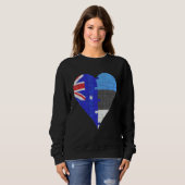 Sweatshirt Coeur du drapeau estonien australien (Devant entier)