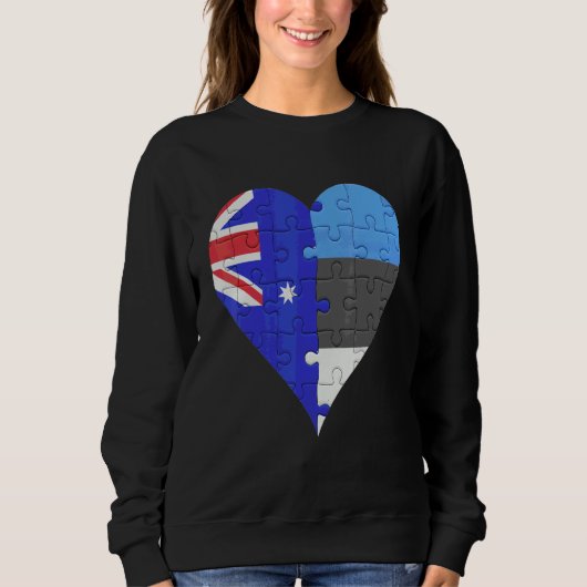 Sweatshirt Coeur du drapeau estonien australien (Devant)