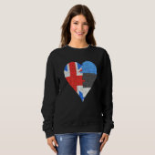 Sweatshirt Coeur du drapeau estonien britannique (Devant entier)
