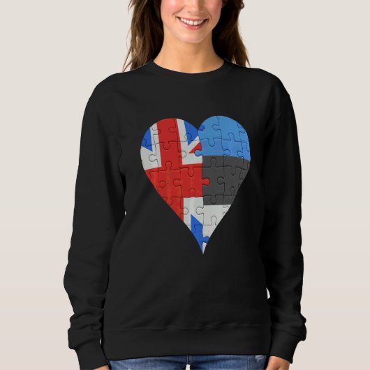 Sweatshirt Coeur du drapeau estonien britannique (Devant)