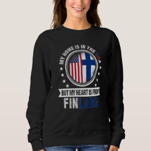 Sweatshirt Coeur du drapeau finlandais américain de Finlande 