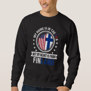 Sweatshirt Coeur du drapeau finlandais américain de Finlande