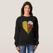 Sweatshirt Coeur du drapeau gallois belge (Devant entier)