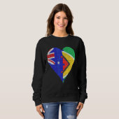 Sweatshirt Coeur du drapeau guyanais (Devant entier)