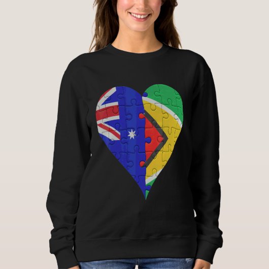 Sweatshirt Coeur du drapeau guyanais (Devant)
