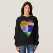 Sweatshirt Coeur du drapeau indien thaïlandais (Devant entier)