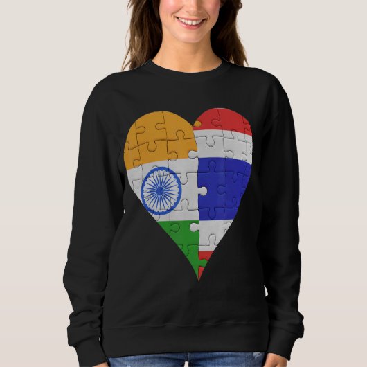 Sweatshirt Coeur du drapeau indien thaïlandais (Devant)