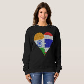 Sweatshirt Coeur du drapeau indien thaïlandais (Devant entier)