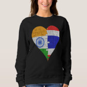 Sweatshirt Coeur du drapeau indien thaïlandais (Devant)