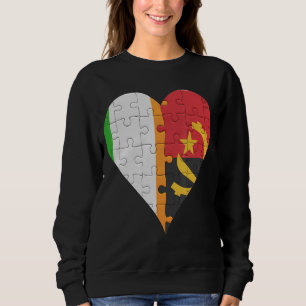 Sweatshirt Coeur du drapeau irlandais angolais