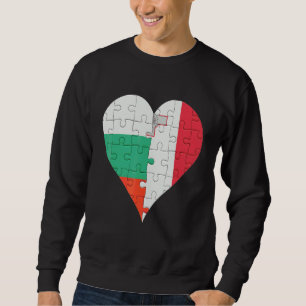 Sweatshirt Coeur du drapeau maltais bulgare