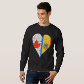 Sweatshirt Coeur du drapeau moldave canadien (Devant entier)