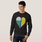 Sweatshirt Coeur du drapeau roumain bulgare (Devant entier)