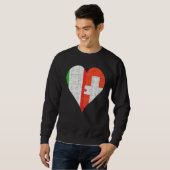 Sweatshirt Coeur du drapeau suisse italien (Devant entier)