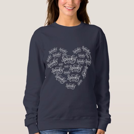 Sweatshirt Coeur Éffrayant Éffrayant d'Halloween (Devant)