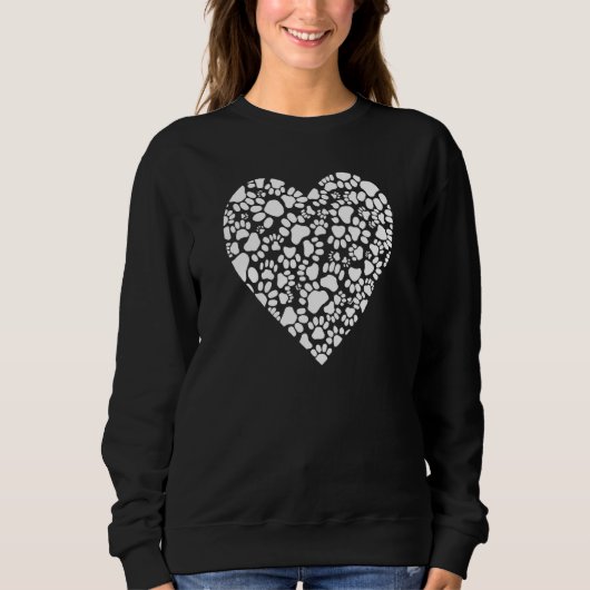 Sweatshirt Coeur Empreinte de patte (Devant)
