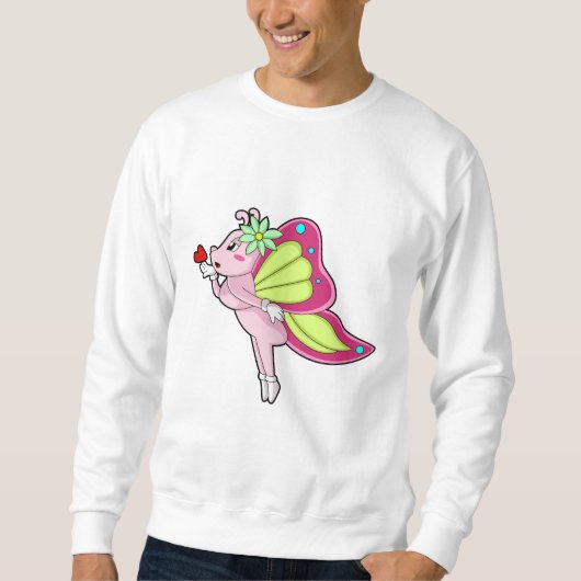 Sweatshirt Coeur en fleurs papillon (Devant)