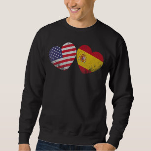 Sweatshirt Coeur Espagnol Drapeau Américain Hérite de famille