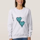 Sweatshirt Coeur et flèche turquoise (Devant)