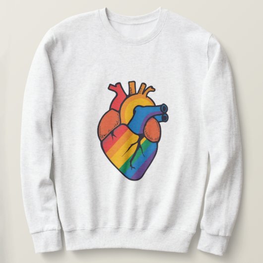 Sweatshirt Coeur gay pride (Design devant)
