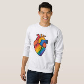 Sweatshirt Coeur gay pride (Devant entier)