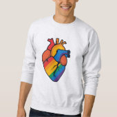 Sweatshirt Coeur gay pride (Devant)