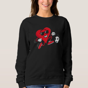 Sweatshirt Coeur Jouer Soccer Funny Valentines Day Soccer F