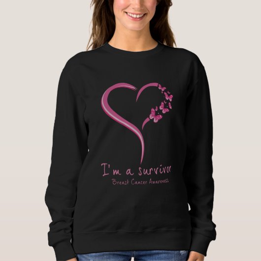 Sweatshirt Coeur mignon Je suis un survivant Conscience du ca (Devant)