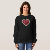 Sweatshirt coeur mignon palestine pastèques colorées (Devant entier)