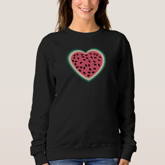Sweatshirt coeur mignon palestine pastèques colorées (Devant)