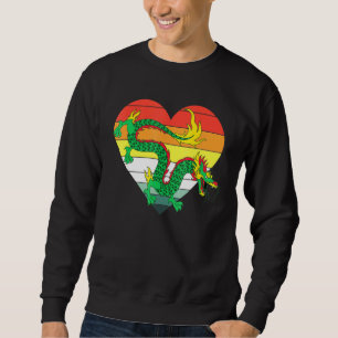 Sweatshirt Coeur rétro Mythique Créature Chinoise Asiatique C
