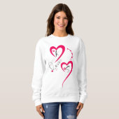 Sweatshirt Cœur Rose Minimal Amour (Devant entier)