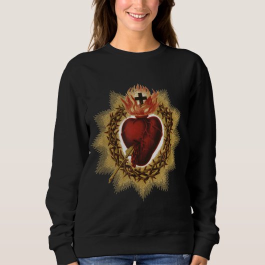 Sweatshirt Coeur sacré de Jésus Dévotion catholique (Devant)