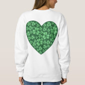 Sweatshirt coeur Shamrock vert St Patrick's Day  (Dos)