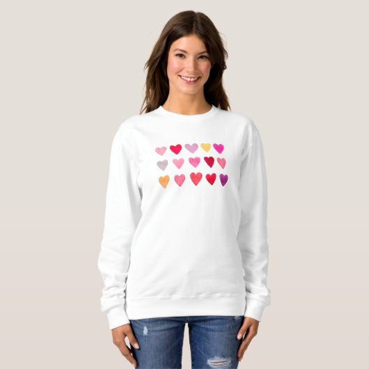 Sweatshirt Coeur Valentines mignonne (Devant entier)
